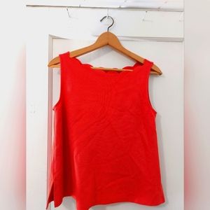 Orange Scalloped Neckline Tank Top by Eri + Ali. Anthropologie. Size X Small.